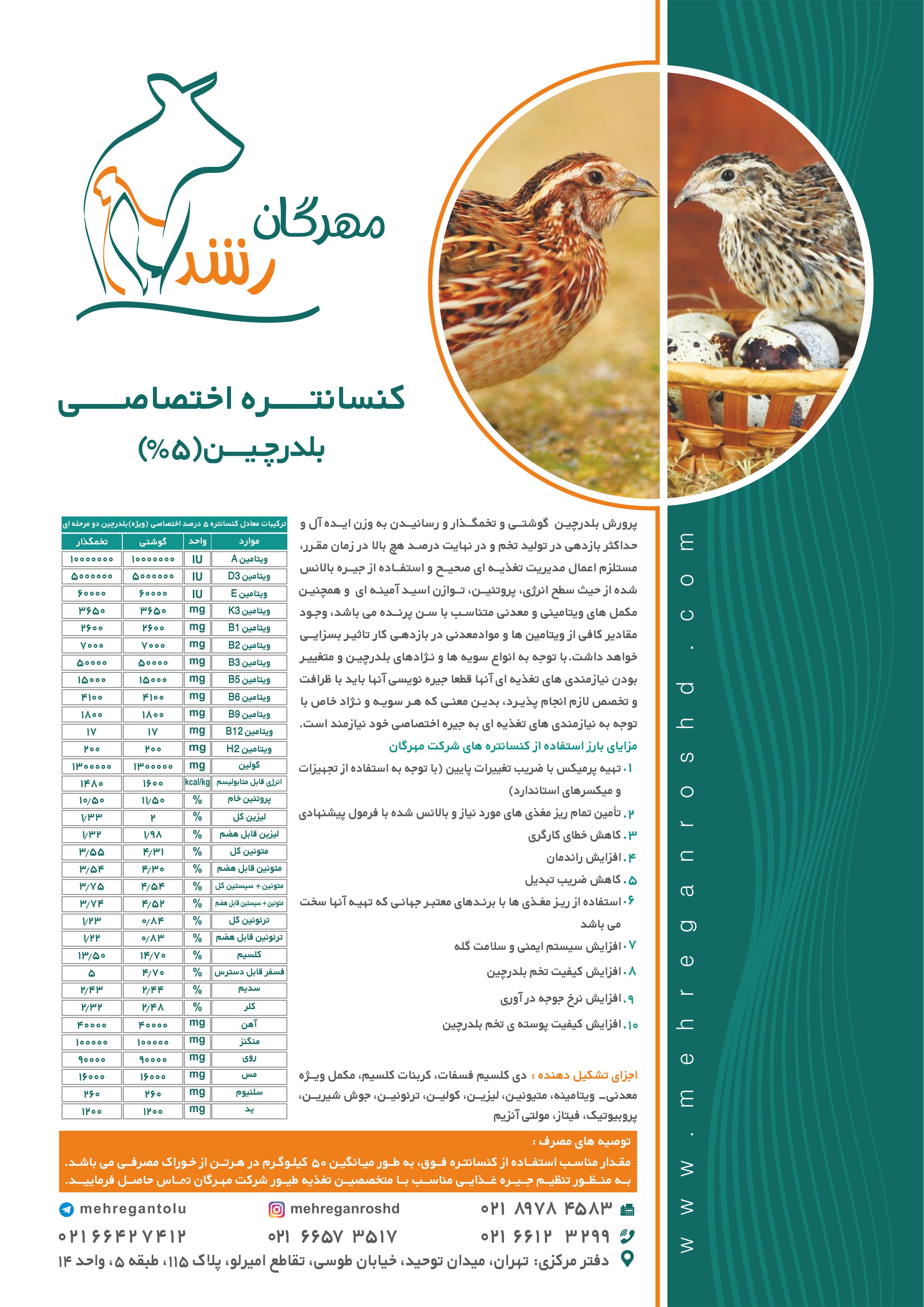 کنسانتره بلدرچین