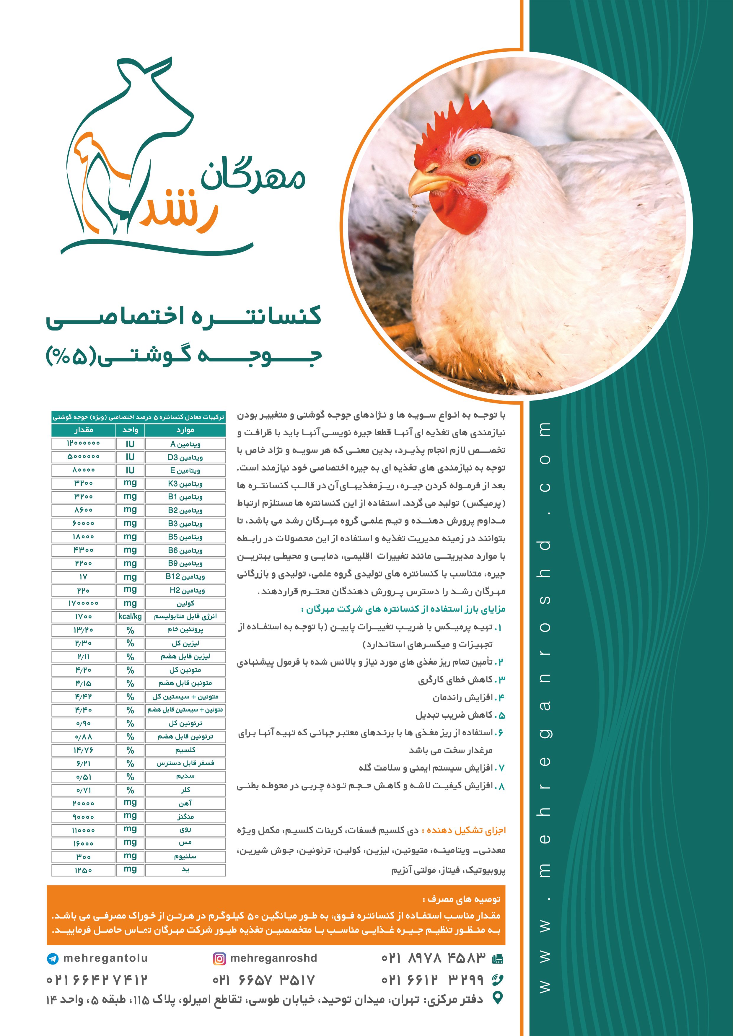 کنسانتره جوجه گوشتی 5 درصد